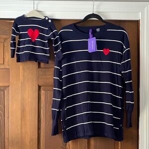 NWT Seraphine mama & mini heart jumper Lennan sweater set medium 3-6 mo